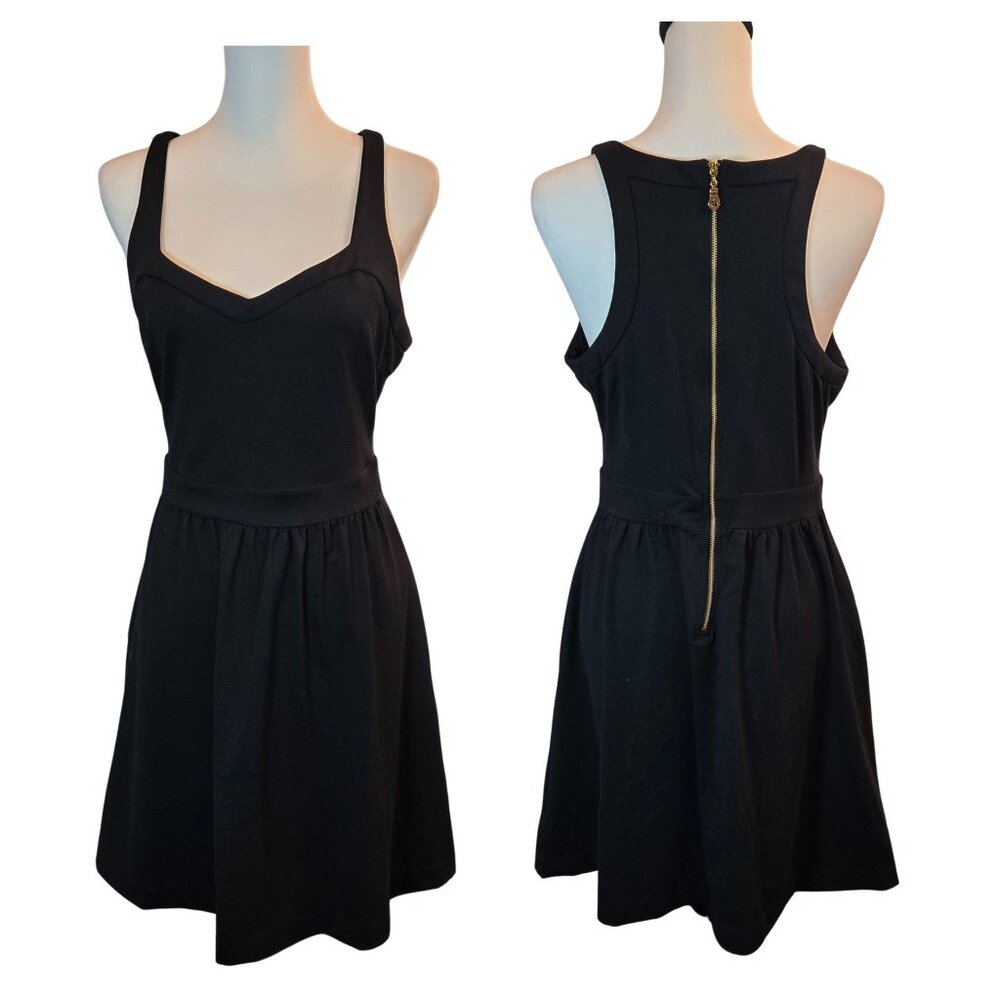 CYNTHIA ROWLEY Women's Fit & Flare Minimalist Sleeveless Dress Sz: 10 Black